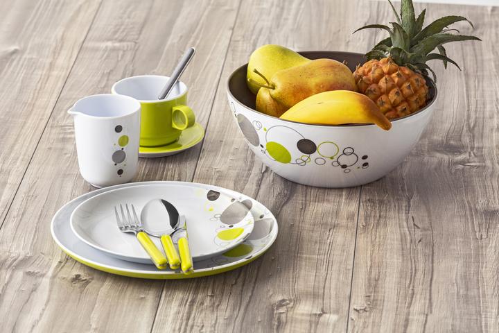 Produktbild Brunner 0830155N.C7B Geschirr-Set Space 16 tlg., Weiss/Grau/Grün