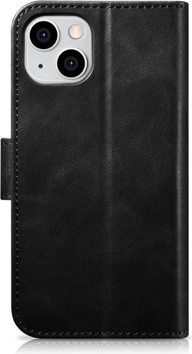 Produktbild iCarer oil Wax Wallet Case 2 in1 Cover iPhone 14 Plus Anti-RFID Leder Flip Case Schwarz (WMI14220723 (Apple iPhone 14 Plus)