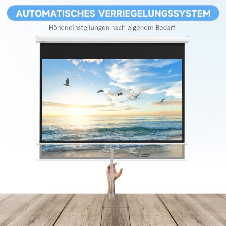 Actual product image Homcom Beamer-Leinwand Kunststoff, Metall Weiss (80", 16:9)