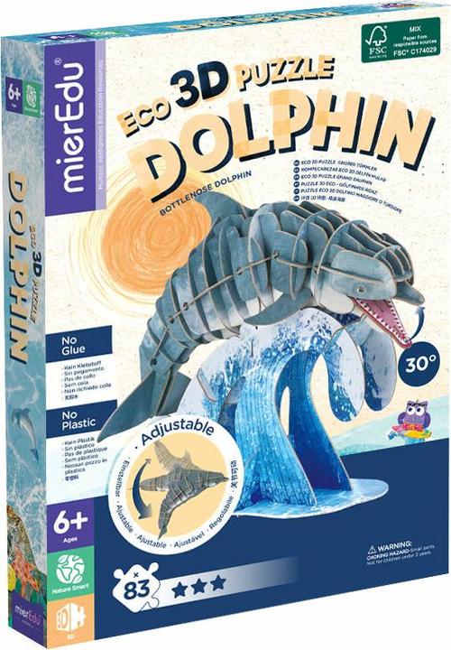 Immagine prodotto mierEdu Puzzle Eco 3D - Il delfino (mobile) (83 pezzi)