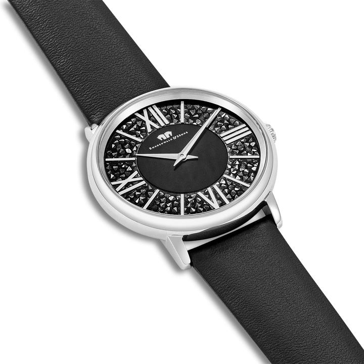 Produktbild Damen Quarzuhr Pamina Echtleder schwarz - 23866 (Analoguhr, 36 mm)