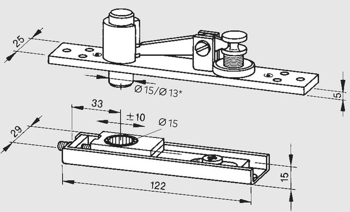 Dormakaba Zapfenbänder 8066 für Pendeltüren (Indoor)