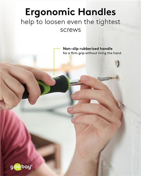 Immagine prodotto Goobay 74005 Set di cacciaviti a mano Cacciavite di precisione (Fessura croce Phillipps (PH), Torx (TX), Fattucchiera)