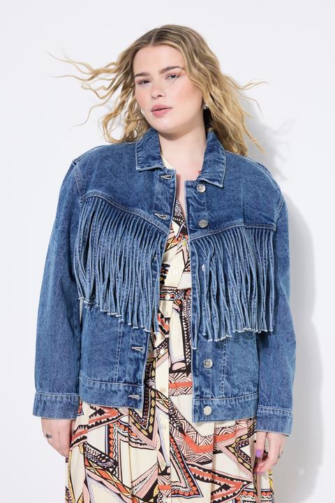 Image du produit Studio Untold Veste en jean à franges, coupe Boxy Shape (56)