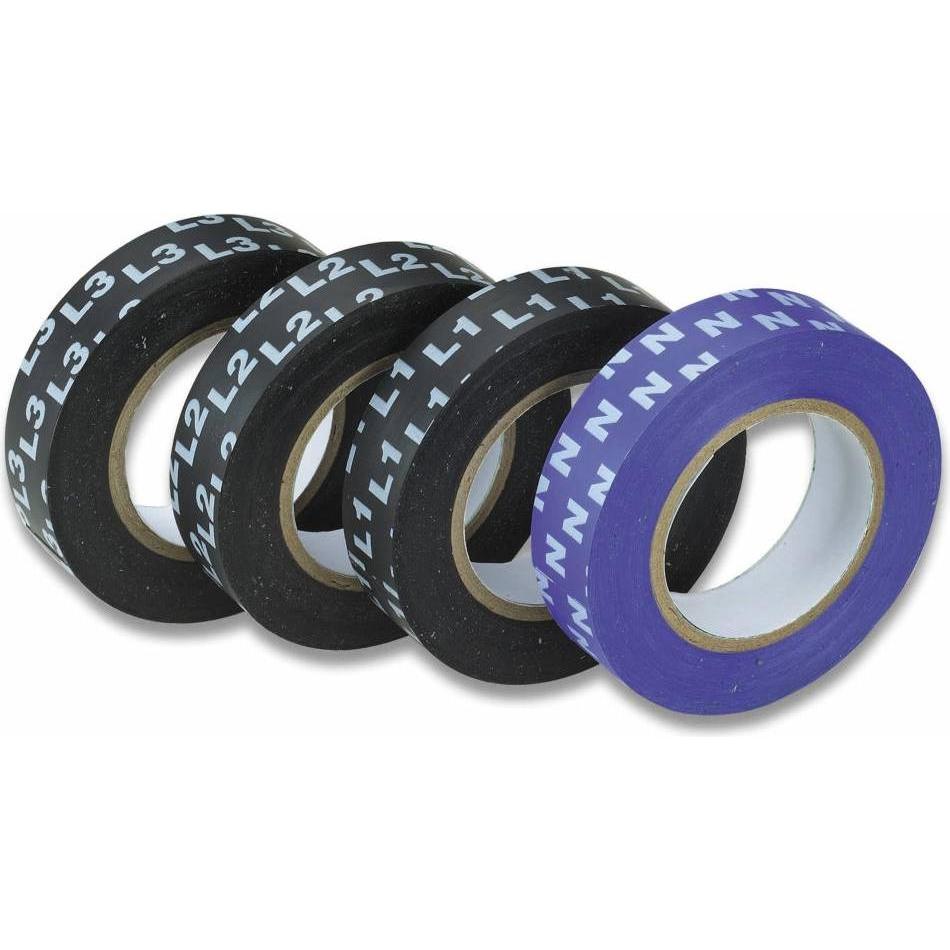 Cimco, Klebeband, Isolierband zur Phasenkennzeichnung Farbe blau Aufdruck N 15 mmx10 m (15 mm)