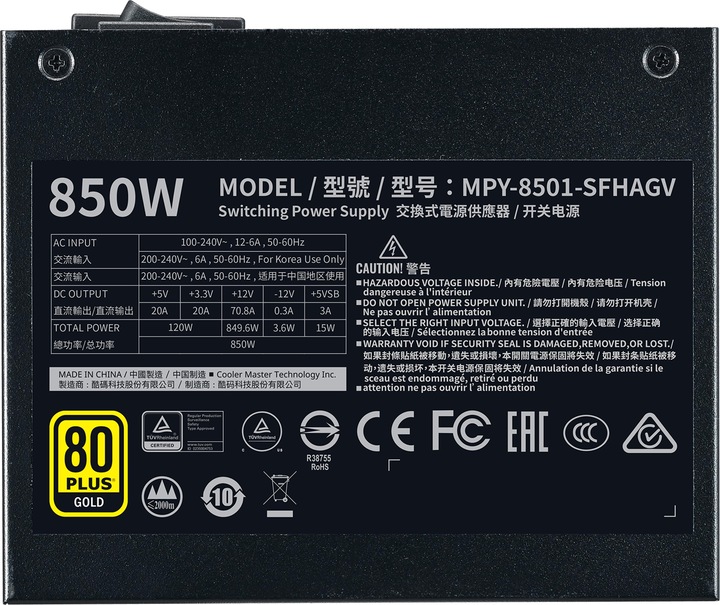 Produktbild Cooler Master V850 SFX Gold (850 W)