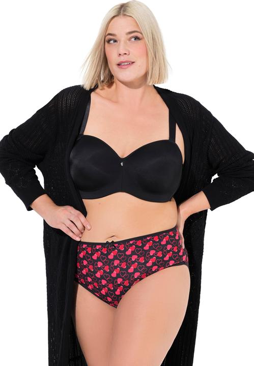 Immagine prodotto Ulla Popken Slip midi, confezione da 5, cuori/tinta unita (42, 44, Confezione da 5 pezzi)