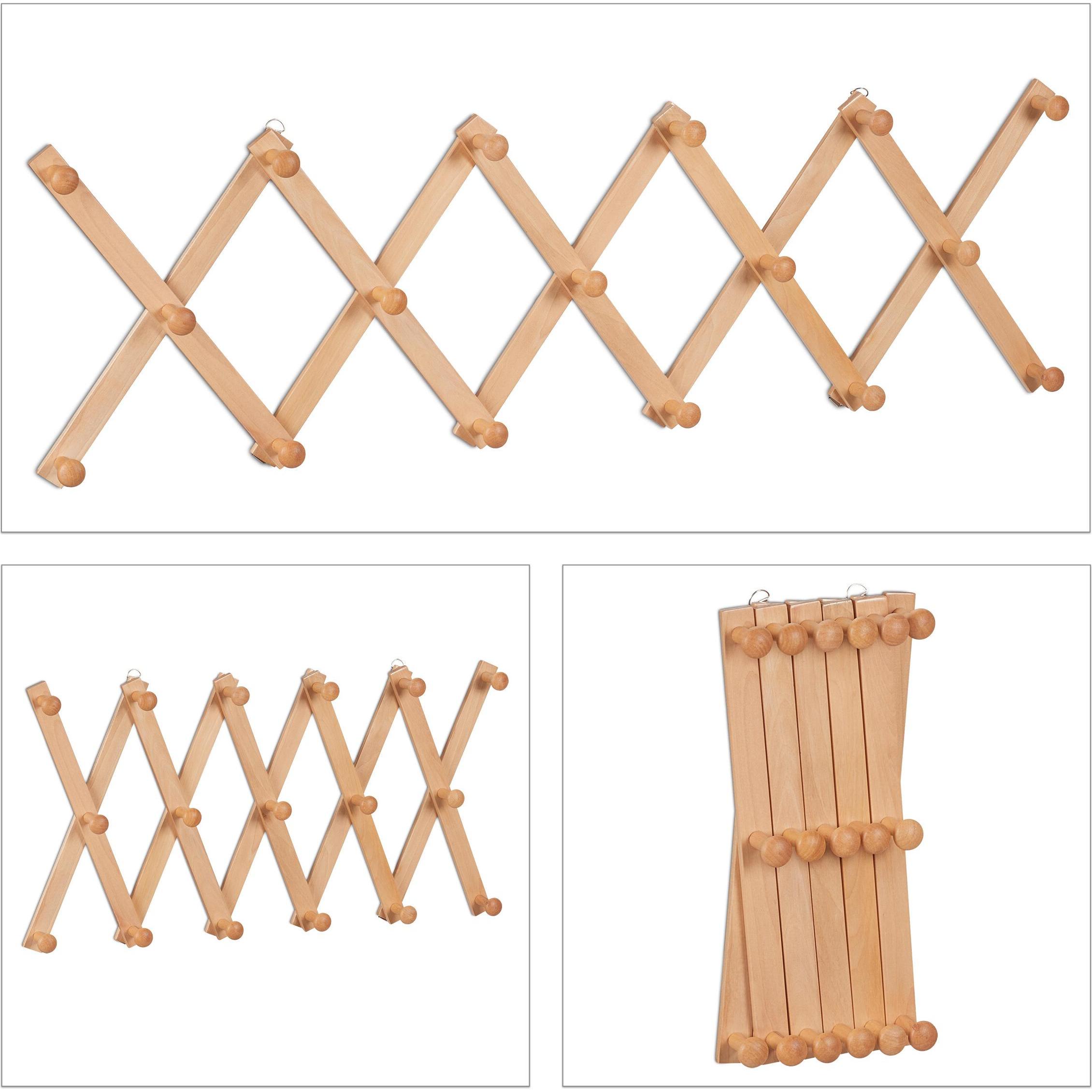 Relaxdays, Garderobe + Kleiderhaken, Wandgarderobe