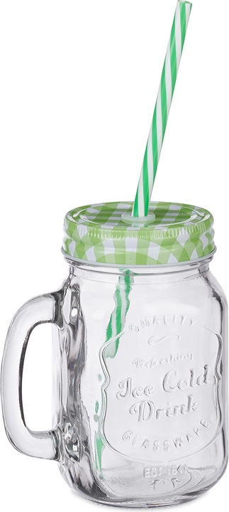 Immagine prodotto Relaxdays Trinkglas mit Strohhalm (0.40 l, 8 x)