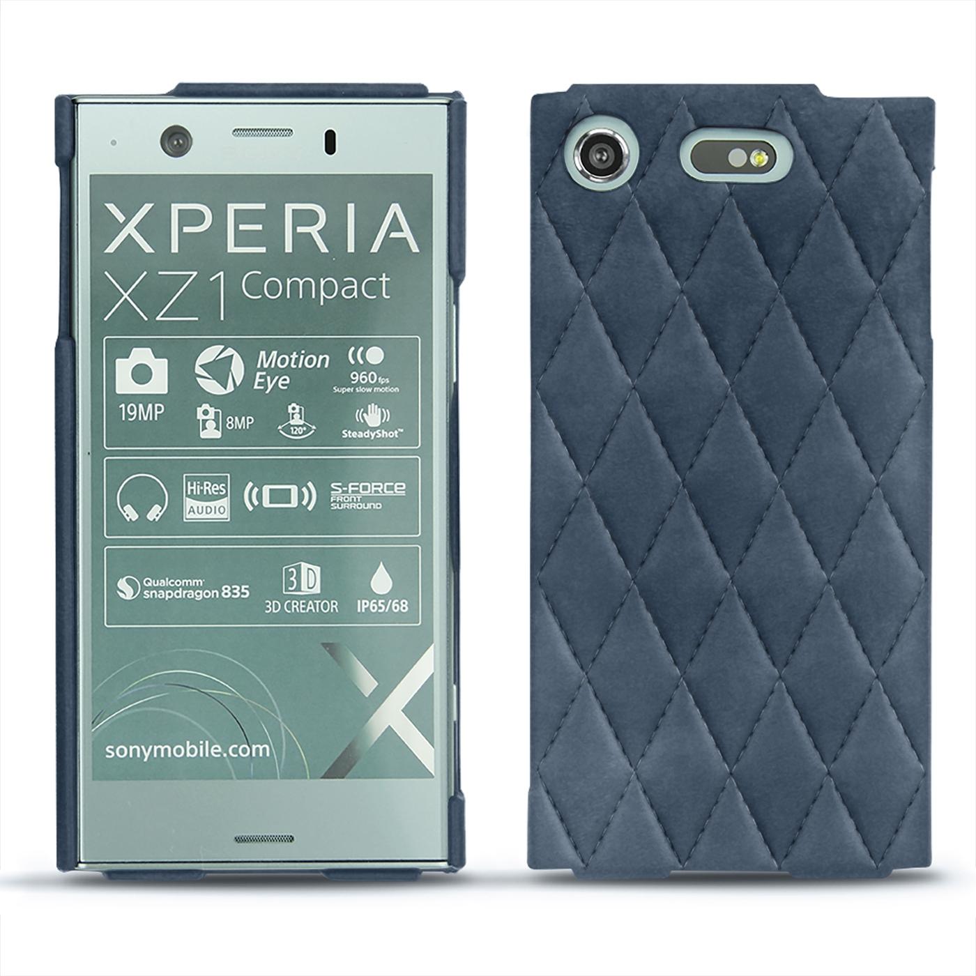 Noreve Lederschutzhülle (Sony Xperia XZ1 Compact), Smartphone Hülle, Blau
