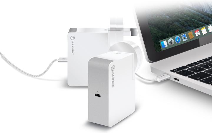 Actual product image Alogic Charger travel edition 4 plugs USB-C 2m cable white (60 W)