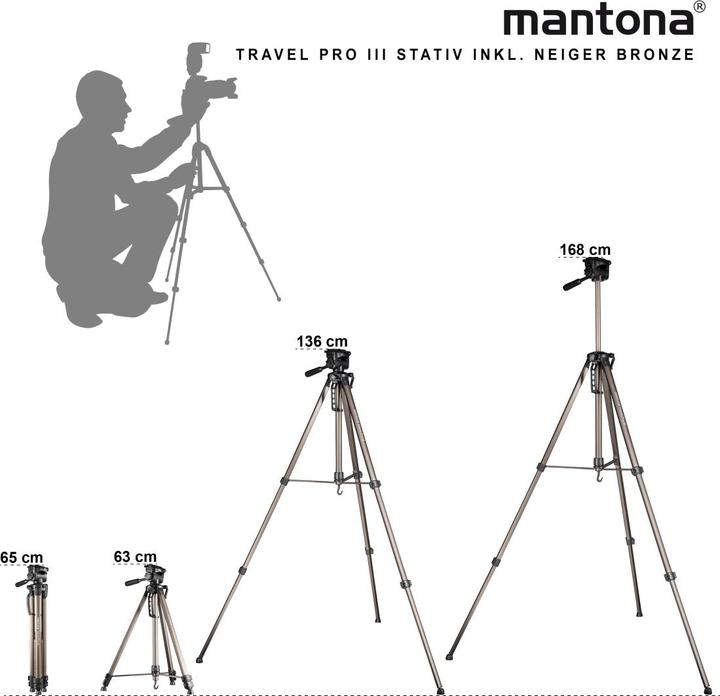 Produktbild mantona Basic Travel Pro III bronze (Metall)