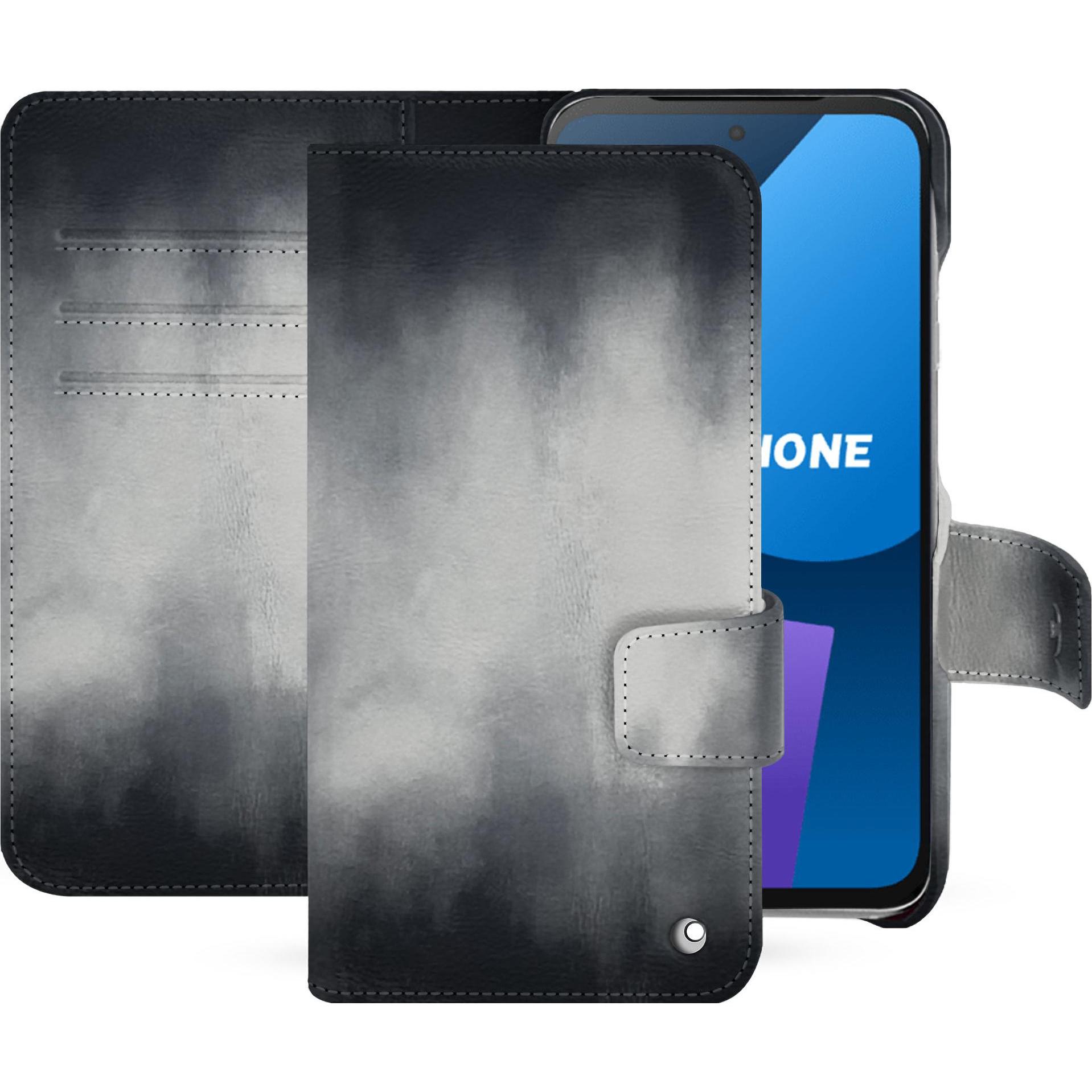 Thumbnail - Noreve Lederschutzhülle Fairphone 5 (Fairphone 5), Smartphone Hülle, Grau