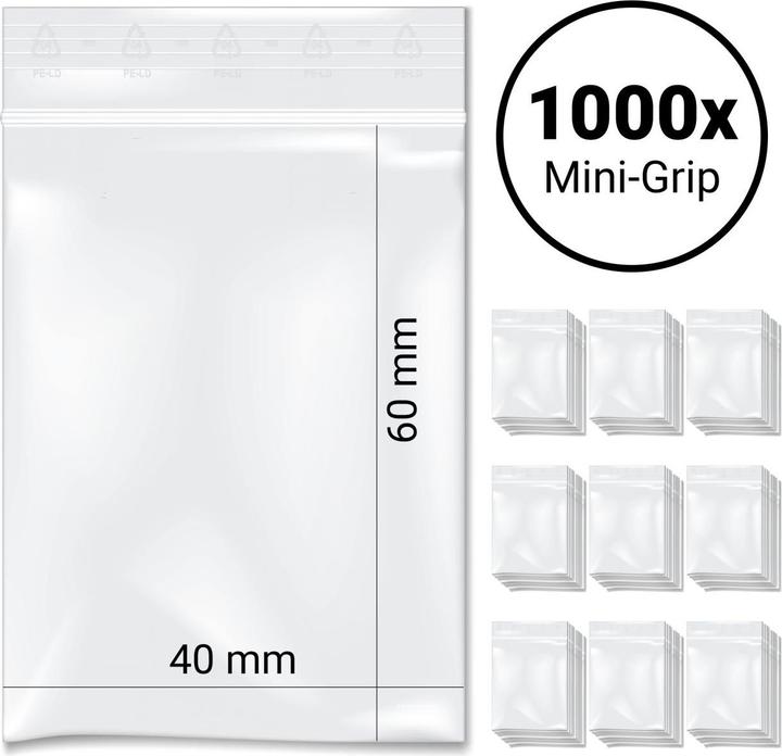 Topgrip Sachets à fermeture à pression (1000 pièce(s))