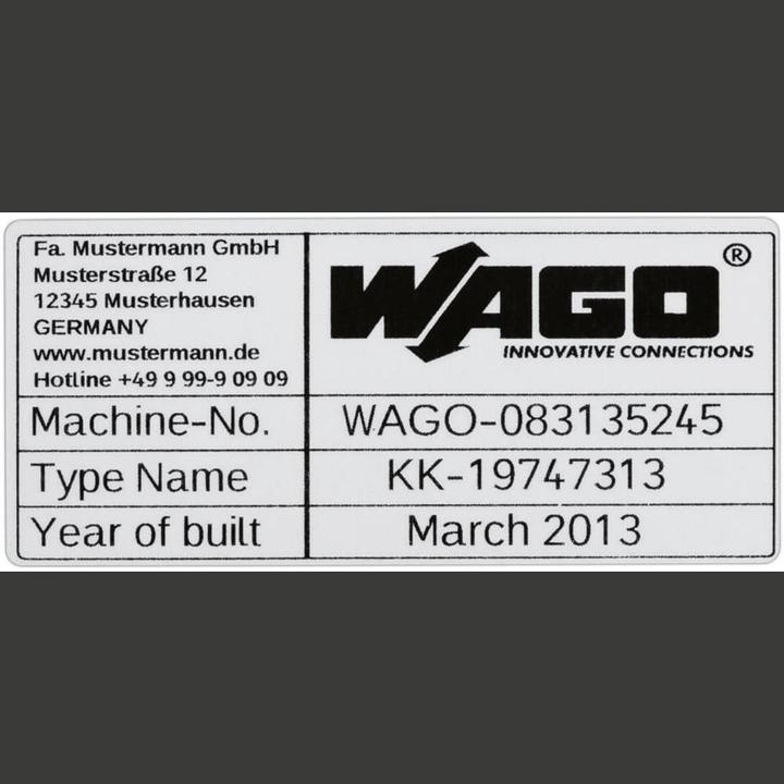 Actual product image Wago 210-804 Labels for thermal transfer printers Labelling area: 99 x 44