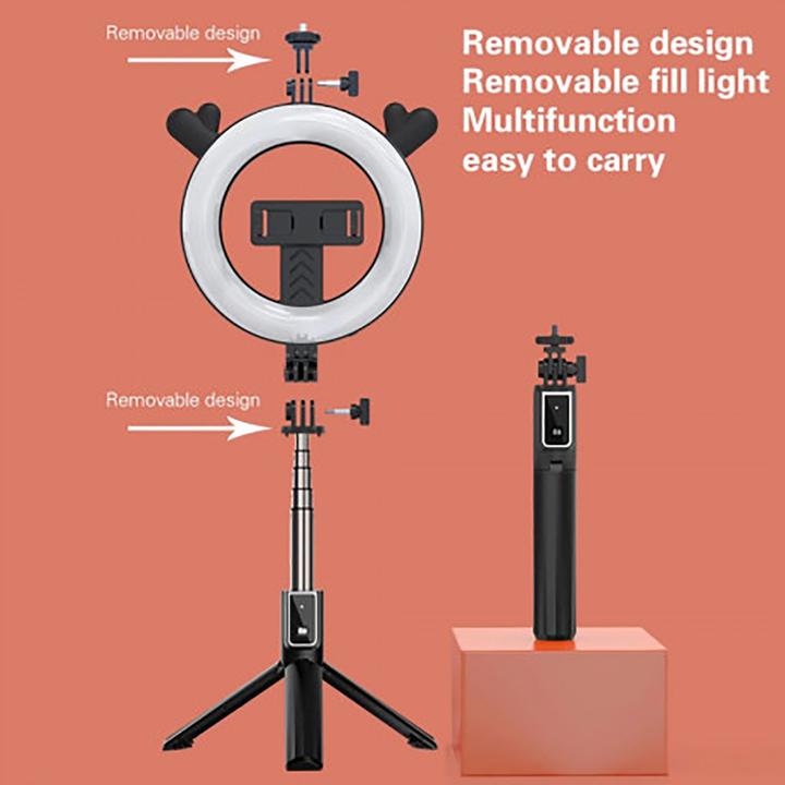 Produktbild xO Selfie-Stick Bluetooth-Stativ SS12 schwarz 95cm mit LED-Lampe