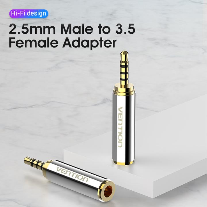 Actual product image Vention audio adapter, VAB-S02, 3.5mm (female) to mini jack 2.5mm (male), (gold)