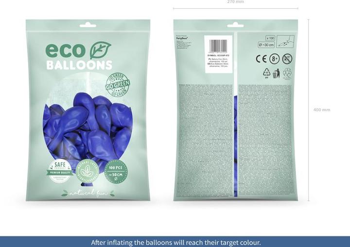 Actual product image Partydeco Eco Balloons 30 cm Pastel, Ultramarine (1 Pck (100 x)