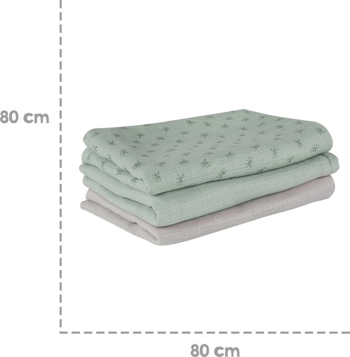 Productafbeelding Roba Set van 3 luiers Lil Planet frosty green (80 cm, 80 cm)