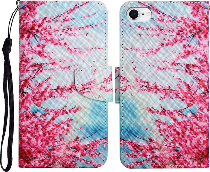 Image du produit Cover-Discount iPhone SE / 8 / 7 - Housse en cuir Fleurs de cerisier (Apple iPhone 7, Apple iPhone 8, Apple iPhone SE)