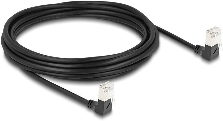 Actual product image Delock RJ45 network cable Cat.6A S/FTP Slim 90° bottom / bottom (S/FTP, CAT6a, 5 m)