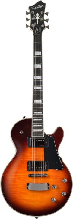 Actual product image Hagstrom gitaar Super Swede LTD Tiger Burst (Electric guitar, Body: Mahogany, Top: Flame maple veneer)
