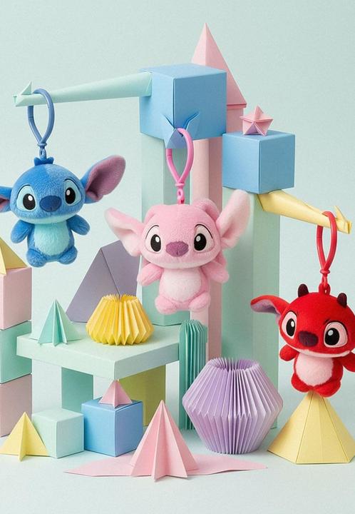 Actual product image Disney Pink Rote 3D Plüschfigur mit Aufhänger, Taschenanhänger 12 cm (12 cm)