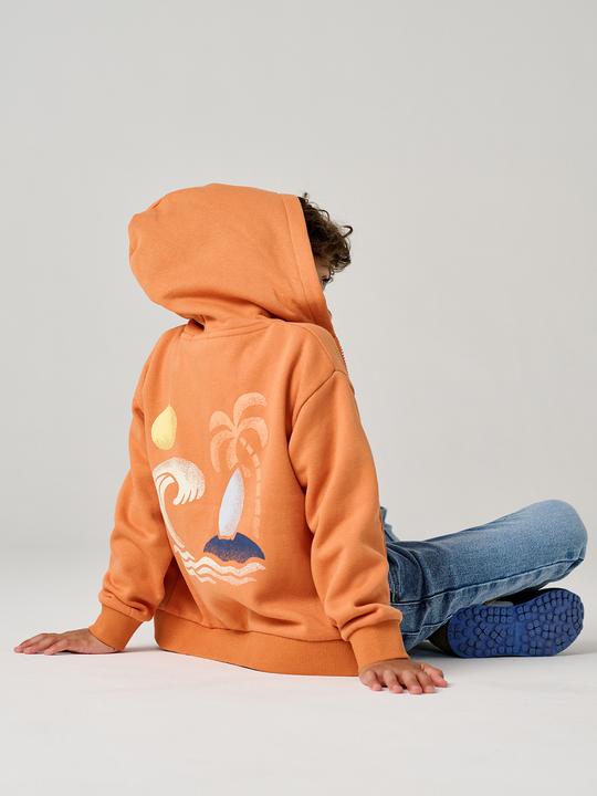 Produktbild Vertbaudet Kapuzensweatjacke mit Print hinten Jungen, Recycling-Polyester (92)