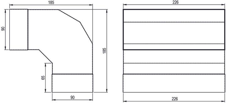 Actual product image Hastrag Elbow 45/90° for flat duct