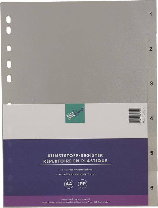Actual product image BüroLine Index PP grey A4