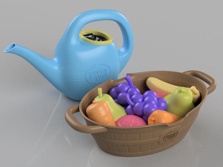 Actual product image Green Toys Rainbow Bloom - Color-Changing Watering Can Activity Set (Blue)