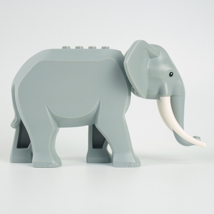 Productafbeelding LEGO Olifant dierentuin dieren - set van 2 met korte en lange slagtanden - NIEUW! Aantal 2x