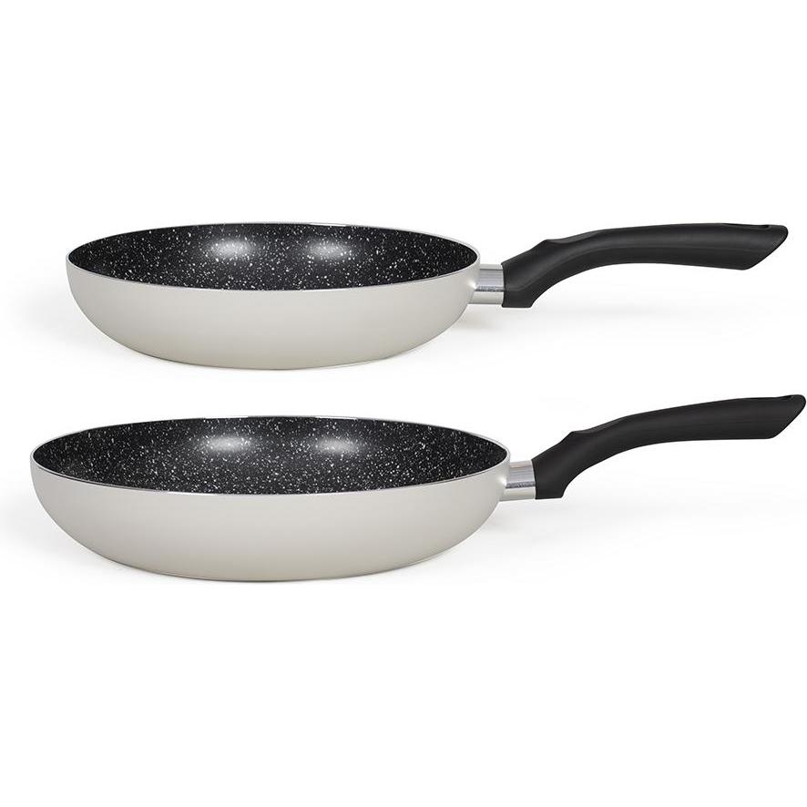 Thumbnail - Livoo Set aus 2 Pfannen in Steinoptik, Pfanne + Kochtopf, Grau