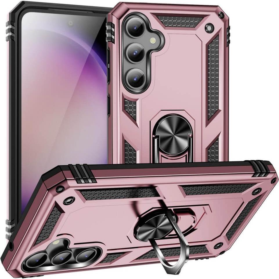 Cover-Discount Galaxy S23 FE - Armor Case mit Kickstand rosa (Samsung Galaxy S23 FE), Smartphone Hülle, Rosa