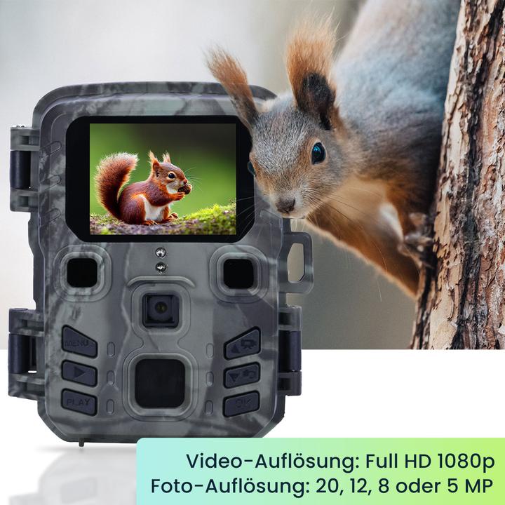 Produktbild Casativo Kompakte Full-HD-Wildkamera mit Bewegungssensor und Nachtsicht inkl. Akku Solarpanel
