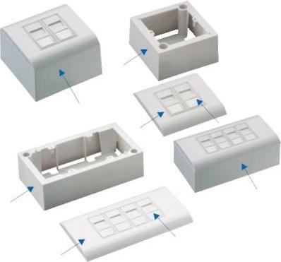 Datacom Modul.dat.zÃ¡suvka UTP CAT5E 4xRJ45 na i pod omÃ­tku (Keystone Modul)