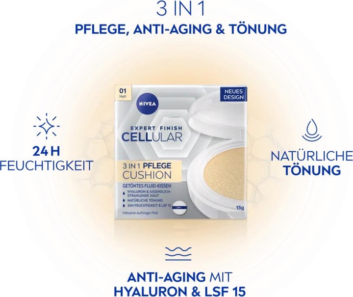 Immagine prodotto NIVEA Hyaluron Cellular Filler 3in1 Care Cushion Light (15 ml)