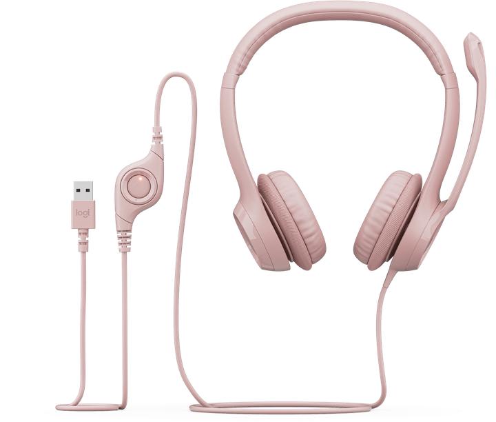 Actual product image Logitech Wired H390 headset - ROSE - USB (Cable, USB-A)
