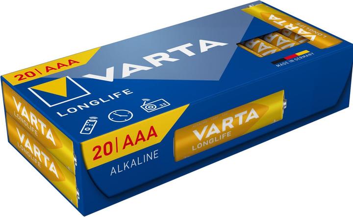 Actual product image Varta Longlife Alkaline AAA batteries LR3, 20-pack (1 pcs., AAA)