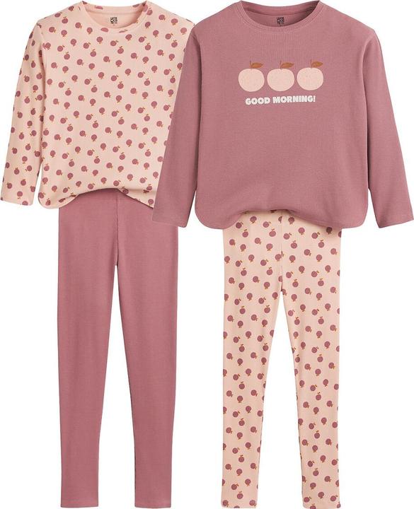 Produktbild La Redoute Collections 2er-Pack gerippte Pyjamas mit Apfelmuster (128)