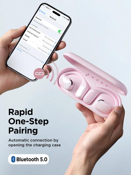 Produktbild Joyroom Openfree JR-OE1 kabellose On-Ear-Kopfhörer – Pink (18 h, Kabellos)