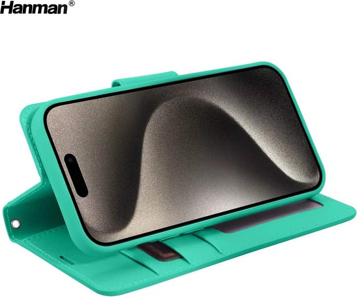 Produktbild Hanman Apple iPhone 17 Pro - Mill Flip Case mit 3 Kartenfächern, Türkis (Apple iPhone 17 Pro)