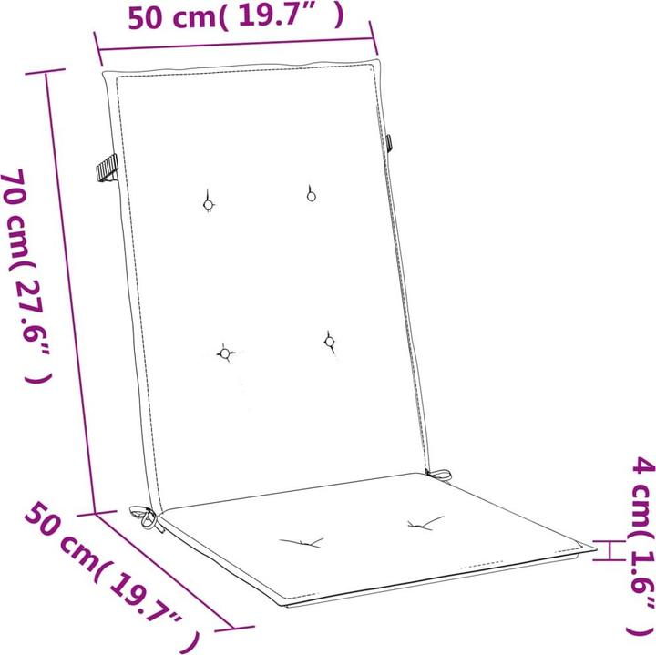 Image du produit VidaXL Housses pour sièges à haut dossier 2 pcs. tissu (120 x 50 x 4 cm)