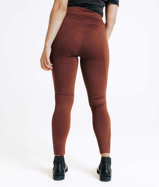 Actual product image Fouganza Reitleggings 500 Full Grip Damen braun (S)