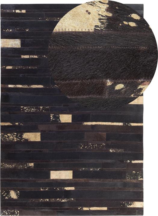 Beliani Tapijt koeienhuid bruin-goud 140 x 200 cm Patchwork ARTVIN (140 x 200 cm)