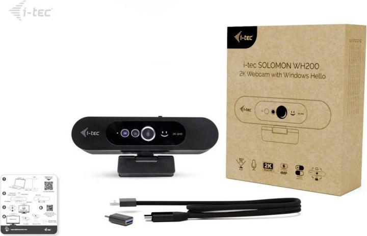 Produktbild i-tec SOLOMON WH200 2K Webcam with Windows Hello (4 Mpx)