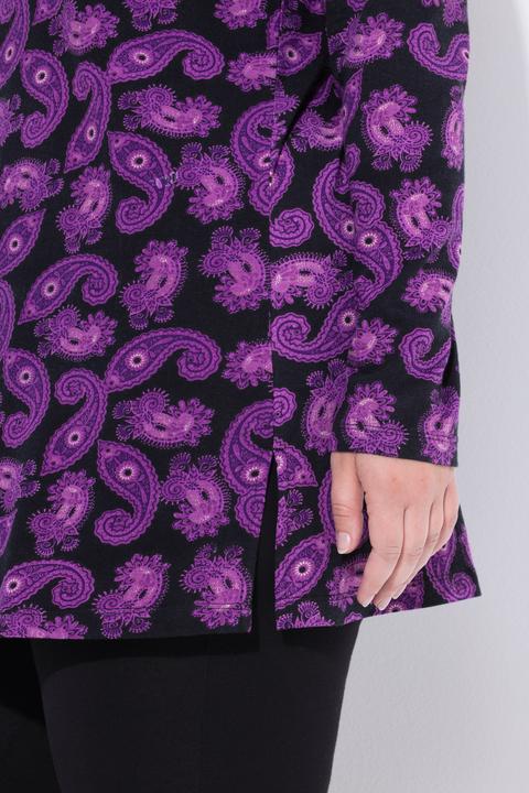 Produktbild Ulla Popken Longshirt, Paisley, A-Linie, Carré-Ausschnitt, Langarm (54)