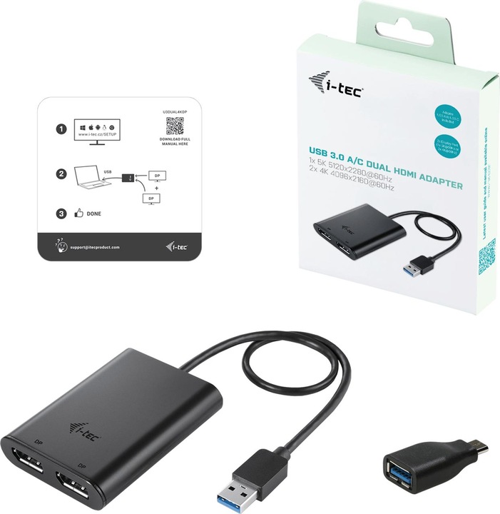 Immagine prodotto i-tec USB 3.0 a (DP, 6 cm)