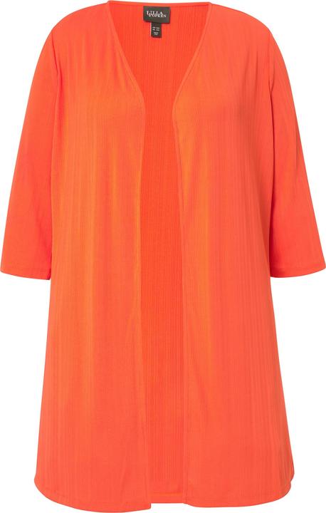 Image du produit Ulla Popken Gilet long en jersey côtelé, coupe ouverte et encolure en V (42, 44)