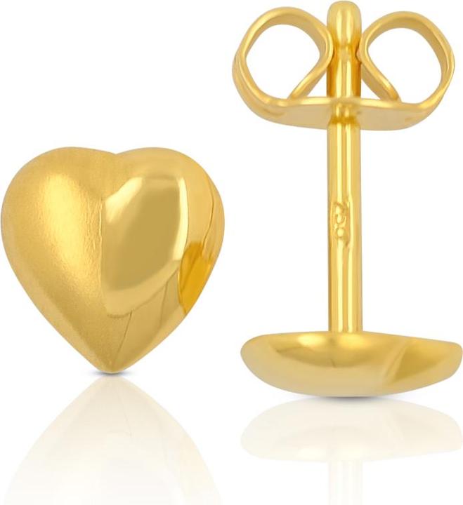 Immagine prodotto Muau Orecchini a cuore in oro giallo 750, 6 mm (Oro giallo 750/18 carati)